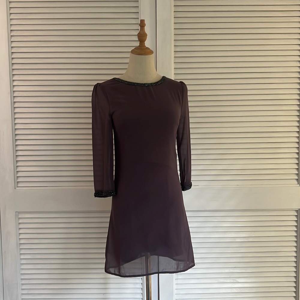 CRISSCROSS | Purple Sheer Mini Dress